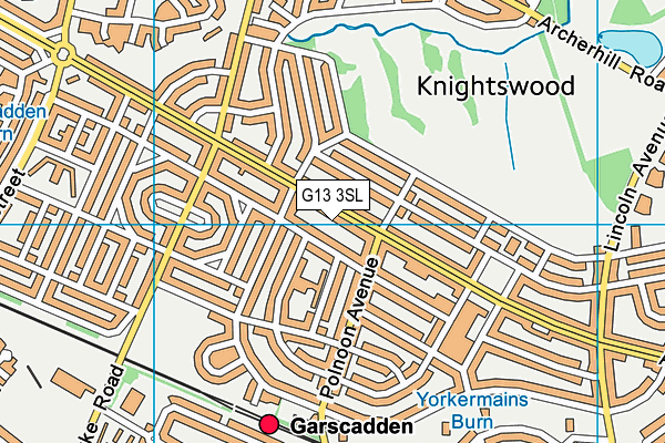 G13 3SL map - OS VectorMap District (Ordnance Survey)