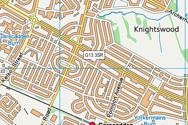 G13 3SR map - OS VectorMap District (Ordnance Survey)