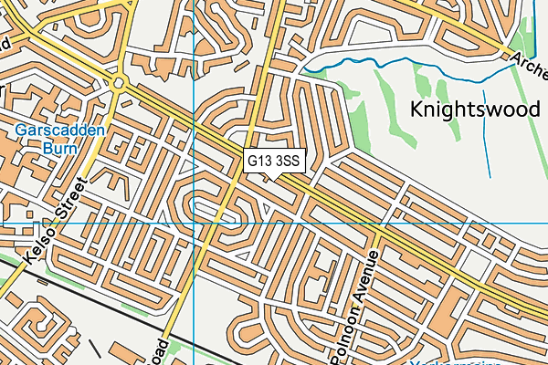 G13 3SS map - OS VectorMap District (Ordnance Survey)