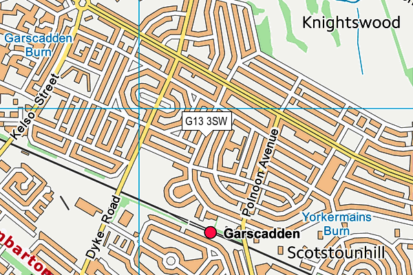 G13 3SW map - OS VectorMap District (Ordnance Survey)