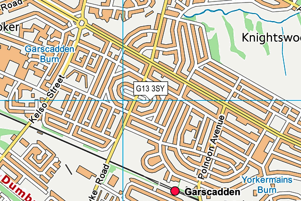 G13 3SY map - OS VectorMap District (Ordnance Survey)