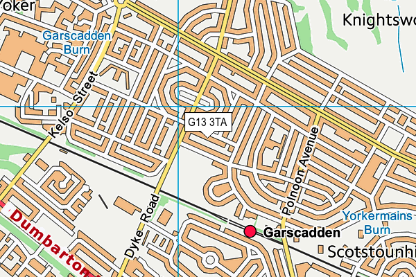 G13 3TA map - OS VectorMap District (Ordnance Survey)