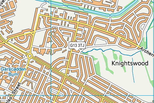 G13 3TJ map - OS VectorMap District (Ordnance Survey)