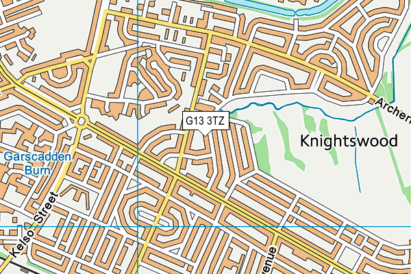 G13 3TZ map - OS VectorMap District (Ordnance Survey)