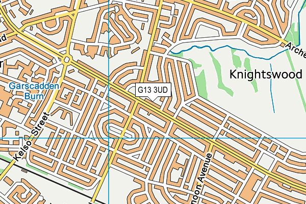 G13 3UD map - OS VectorMap District (Ordnance Survey)