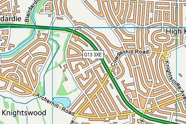 G13 3XE map - OS VectorMap District (Ordnance Survey)