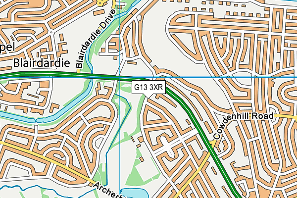 G13 3XR map - OS VectorMap District (Ordnance Survey)