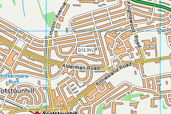 G13 3YJ map - OS VectorMap District (Ordnance Survey)
