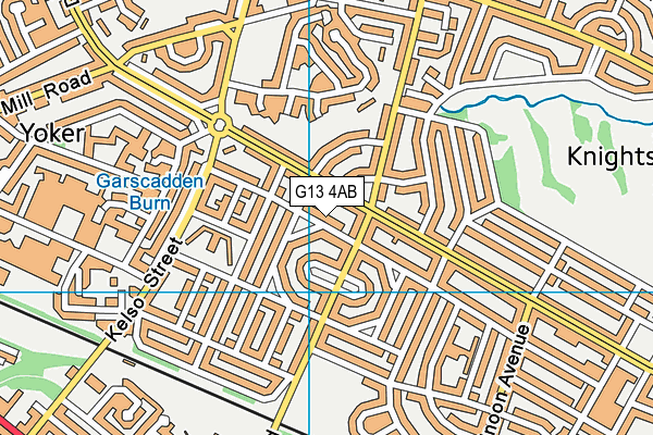 G13 4AB map - OS VectorMap District (Ordnance Survey)