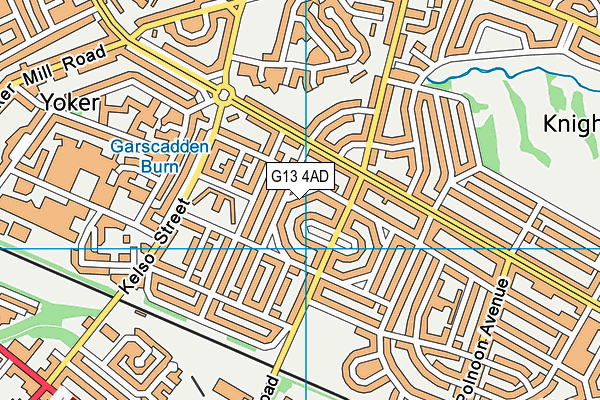 G13 4AD map - OS VectorMap District (Ordnance Survey)