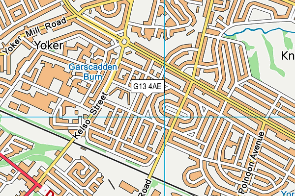 G13 4AE map - OS VectorMap District (Ordnance Survey)