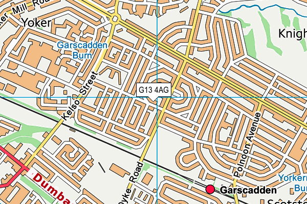 G13 4AG map - OS VectorMap District (Ordnance Survey)