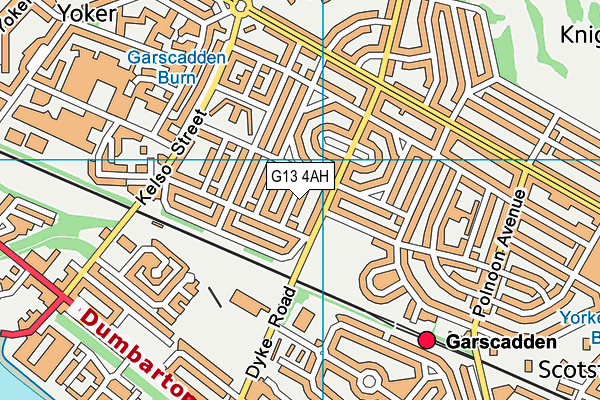 G13 4AH map - OS VectorMap District (Ordnance Survey)