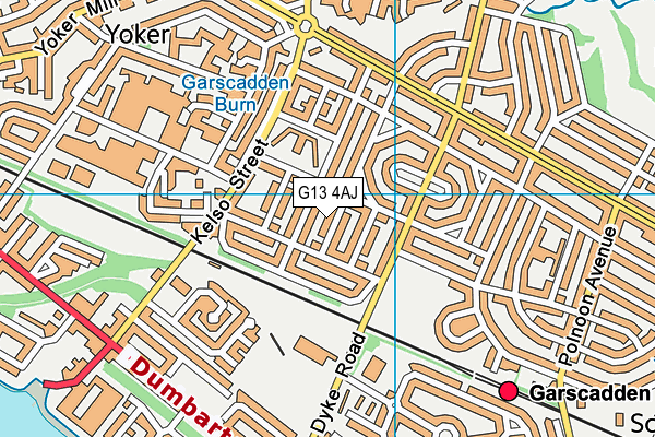 G13 4AJ map - OS VectorMap District (Ordnance Survey)