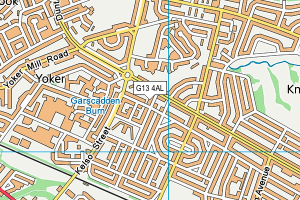 G13 4AL map - OS VectorMap District (Ordnance Survey)