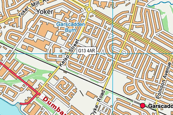 G13 4AR map - OS VectorMap District (Ordnance Survey)