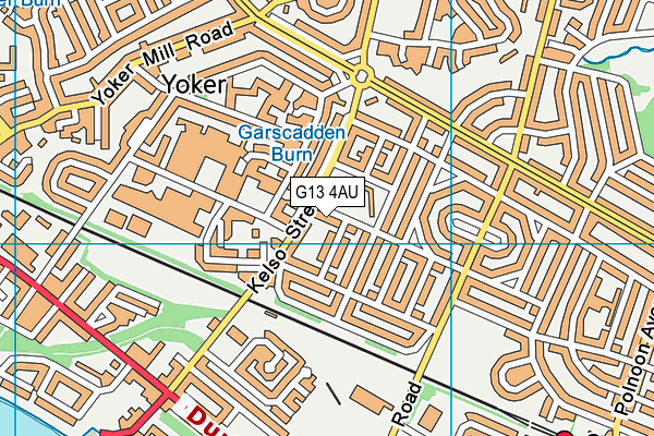 G13 4AU map - OS VectorMap District (Ordnance Survey)