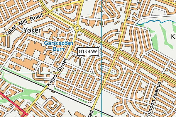G13 4AW map - OS VectorMap District (Ordnance Survey)