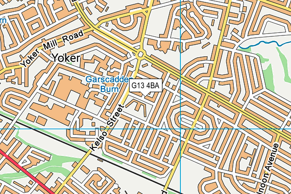 G13 4BA map - OS VectorMap District (Ordnance Survey)