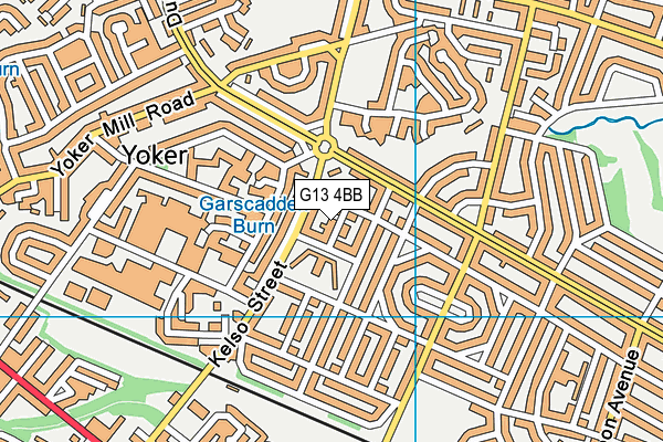 G13 4BB map - OS VectorMap District (Ordnance Survey)