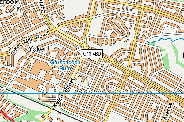 G13 4BD map - OS VectorMap District (Ordnance Survey)