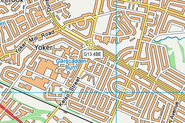 G13 4BE map - OS VectorMap District (Ordnance Survey)