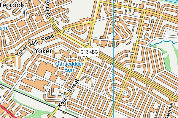 G13 4BG map - OS VectorMap District (Ordnance Survey)