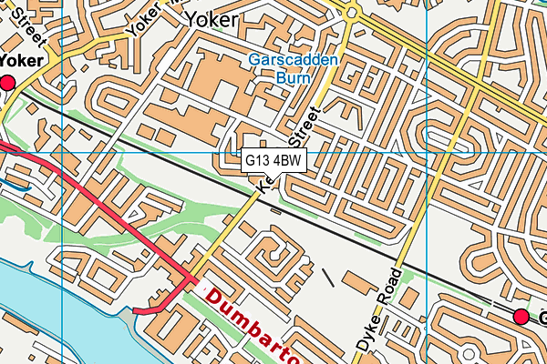 G13 4BW map - OS VectorMap District (Ordnance Survey)