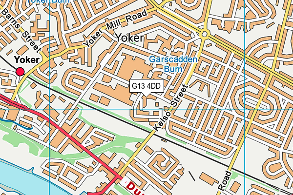 G13 4DD map - OS VectorMap District (Ordnance Survey)