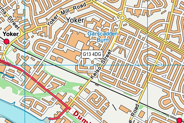 G13 4DG map - OS VectorMap District (Ordnance Survey)