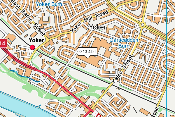G13 4DJ map - OS VectorMap District (Ordnance Survey)