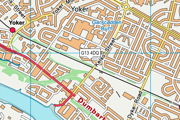 G13 4DQ map - OS VectorMap District (Ordnance Survey)