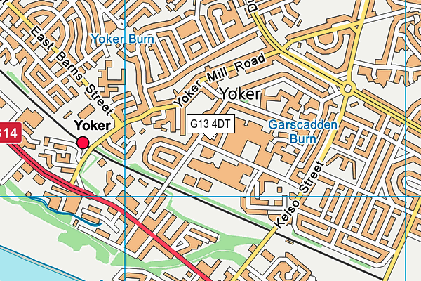 G13 4DT map - OS VectorMap District (Ordnance Survey)