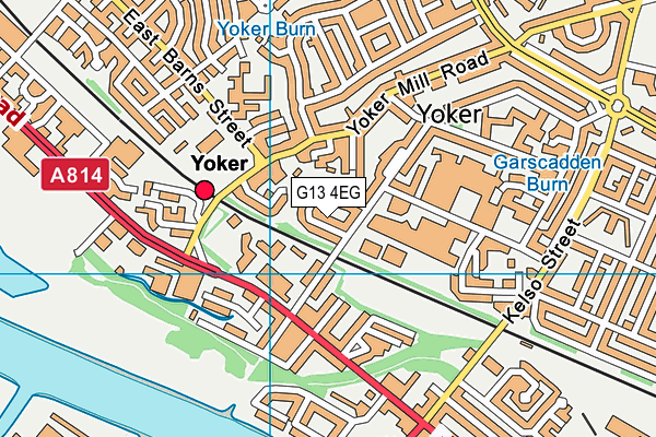 G13 4EG map - OS VectorMap District (Ordnance Survey)