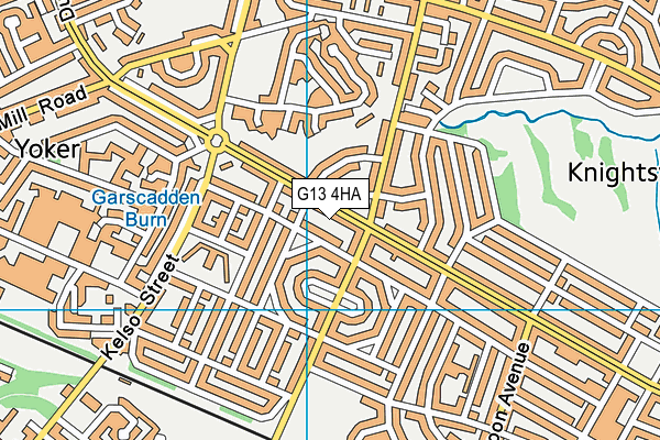 G13 4HA map - OS VectorMap District (Ordnance Survey)