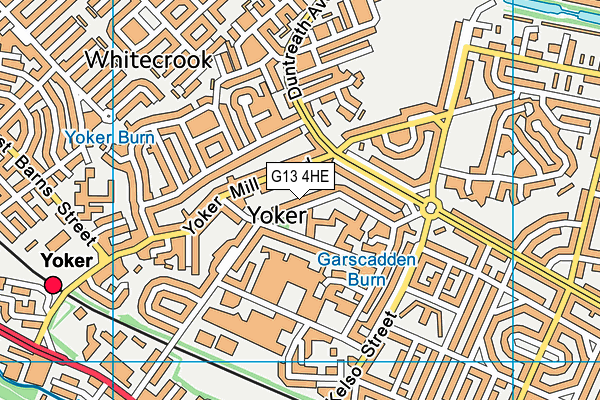 G13 4HE map - OS VectorMap District (Ordnance Survey)