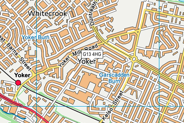 G13 4HG map - OS VectorMap District (Ordnance Survey)