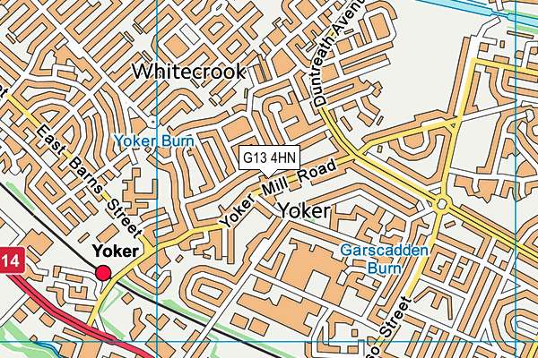 G13 4HN map - OS VectorMap District (Ordnance Survey)