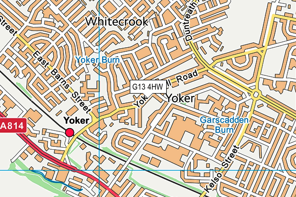 G13 4HW map - OS VectorMap District (Ordnance Survey)