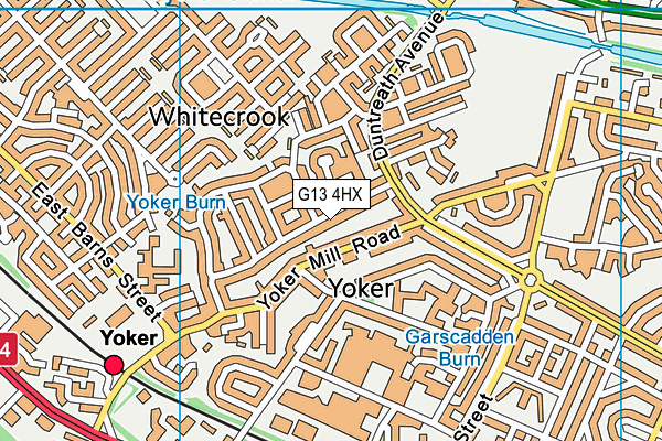 G13 4HX map - OS VectorMap District (Ordnance Survey)