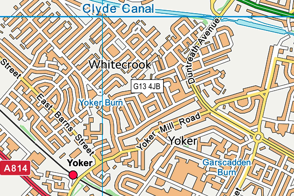 G13 4JB map - OS VectorMap District (Ordnance Survey)