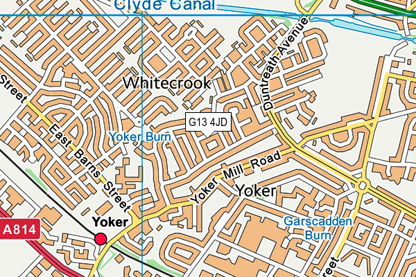 G13 4JD map - OS VectorMap District (Ordnance Survey)