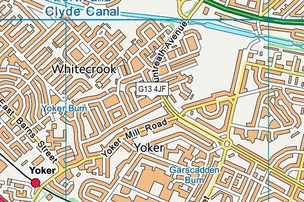 G13 4JF map - OS VectorMap District (Ordnance Survey)