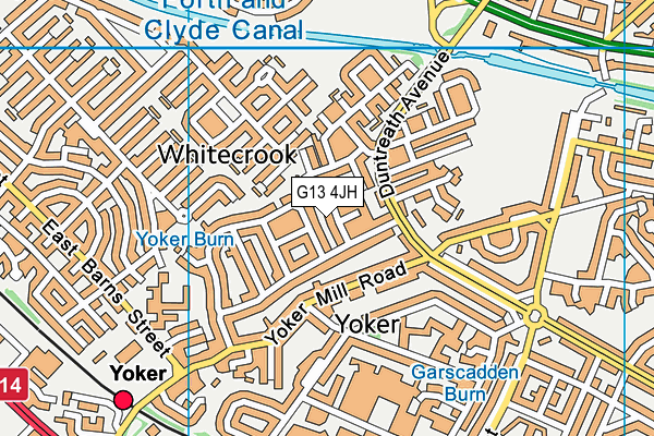 G13 4JH map - OS VectorMap District (Ordnance Survey)