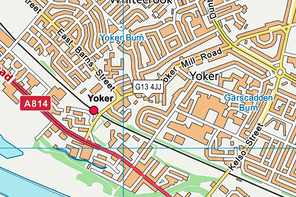 G13 4JJ map - OS VectorMap District (Ordnance Survey)