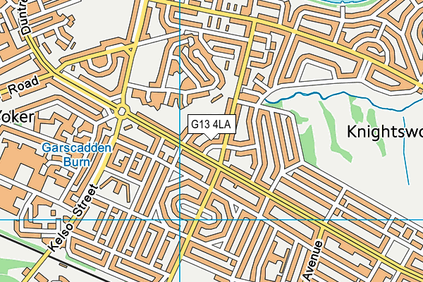 G13 4LA map - OS VectorMap District (Ordnance Survey)