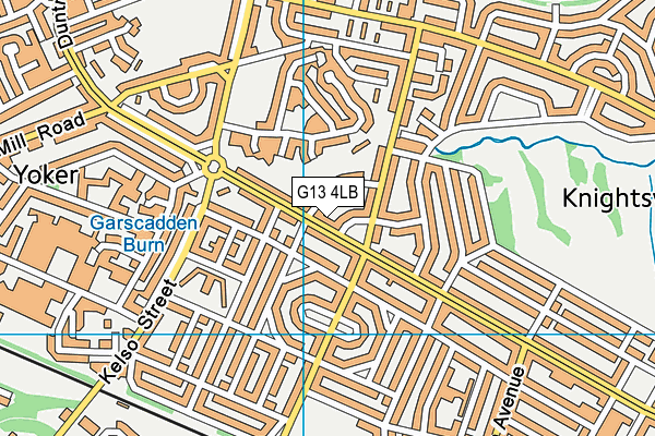 G13 4LB map - OS VectorMap District (Ordnance Survey)