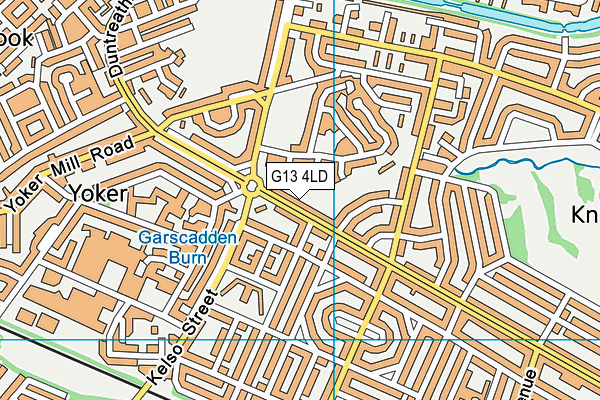 G13 4LD map - OS VectorMap District (Ordnance Survey)