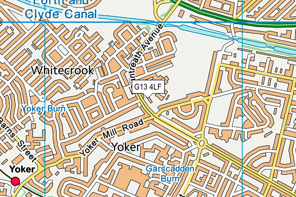 G13 4LF map - OS VectorMap District (Ordnance Survey)