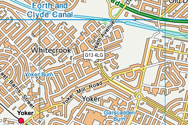 G13 4LG map - OS VectorMap District (Ordnance Survey)